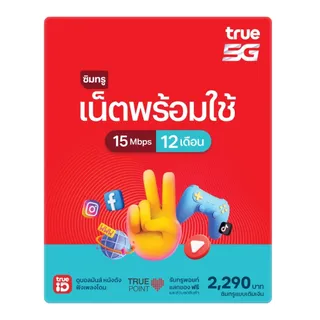 ซิมเทพ True รายปี เน็ตพร้อมใช้ 15Mbps