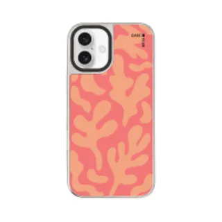 iPhone 16 Plus Mirror Case MagSafe Pink & Orange Abstract Freeform Pattern (88528790960648852879855982)