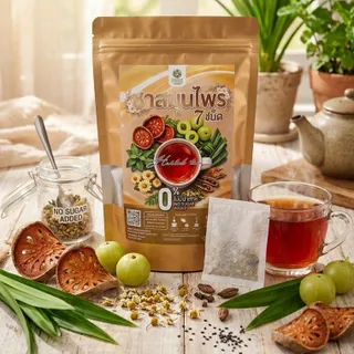 ปันพฤกษา ชาสมุนไพร 7 ชนิด แบบซอง ชงง่ายสะดวก สูตรธรรมชาติ 100% สมุนไพรมี อย. มาตรฐาน GMP