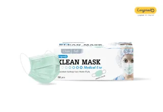 Longmed Klean Mask Medical Use หน้ากากอนามัย คลีน มาสก์ กรอง 3 ชั้น ป้องกัน pm 2.5 [50 ชิ้น][มีให้เลือก 5 สี] หน้ากาก เกรดทางการแพทย์