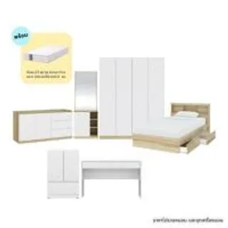 ชุดห้องนอน 3.5 ฟุต KONCEPT MOLLY 59063951 สีลินด์เบิร์กโอ๊ค (1304737)