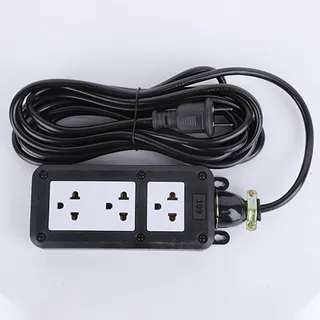 ปลั๊กบล็อคยาง หน้าพลาสติก 4 ช่อง พร้อมสวิตช์ 5-20 เมตร ปลั๊กสนาม มาตราฐาน มอก.(รับประกัน 2 ปี)