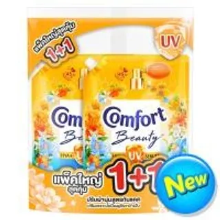 คอมฟอร์ทบิวตี้ยูวีกลิ่นแดดยามเช้าและดอกไม้ทรอปิคอล 1000มล. แพคคู่ Comfort Beauty UV Concentrate Fabric Softener Blue Boost 1000ml. TwinPack (8851932485401)