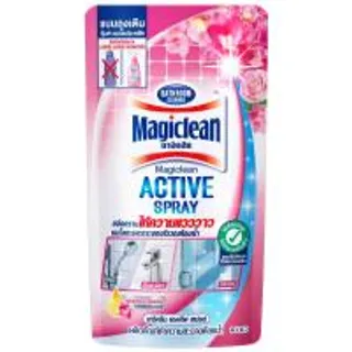 มาจิคลีนแอคทีฟสเปรย์ทำความสะอาดห้องน้ำกลิ่นฟรีเซีย 400มล. รีฟีล Magiclean Active Spray Bathroom Cleaner Freesia 400ml. Refill (8851818380042)