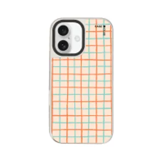 iPhone 16 Mirror Case MagSafe Orange & Blue Stripes (88528799927178852879720969)