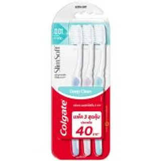 คอลเกตแปรงสีฟันสลิมซอฟท์ดีพคลีนขนแปรงนุ่มพิเศษแพค 3 Colgate Slim Soft Deep Clean Ultra Soft Toothbrush Pack 3 (8850006332375)
